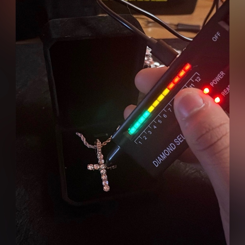 Vvs mosinite pendant with 925 silver rope chain